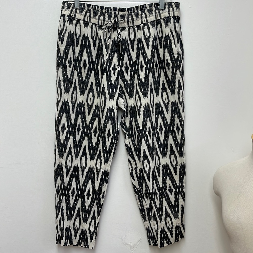 J Crew Linen Drawstring Cropped Pants